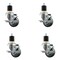 Service Caster 3'' Gray Poly Swivel 1-7/8'' Expanding Stem Caster Set with Brake, 4PK SCC-EX20S314-PPUB-TLB-178-4 - alternate 1